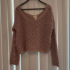 Nicole Miller Dusty Pink V-Neck Sweater